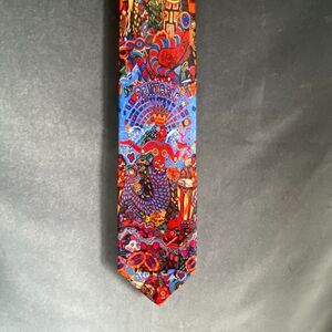 Carlos Santana 100% Silk Tie – Aztec with Mermaid & Music Motif